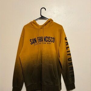 Yellow and Black Gradient Hoodie with San Francisco Print